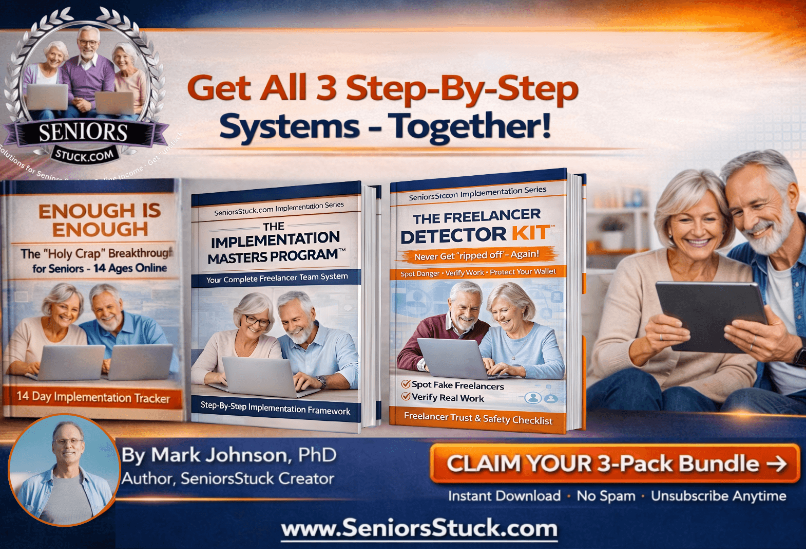 Header Left — three product guides